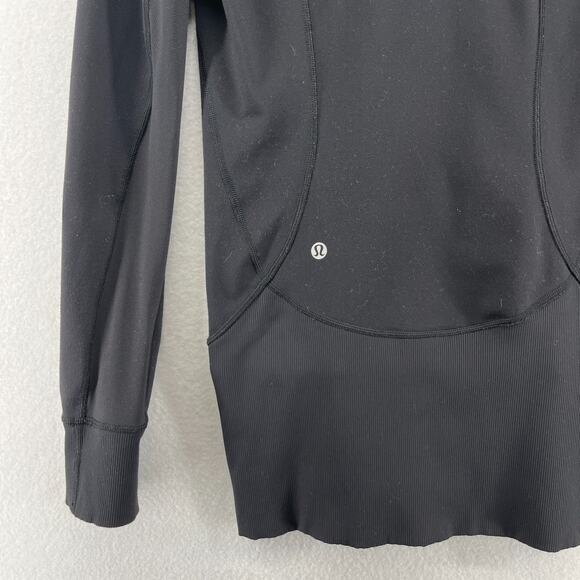 LULULEMON Jacket Womens 6 Daily Practice Midlayer Hooded Yoga Full Zip Black - Picture 5 of 13